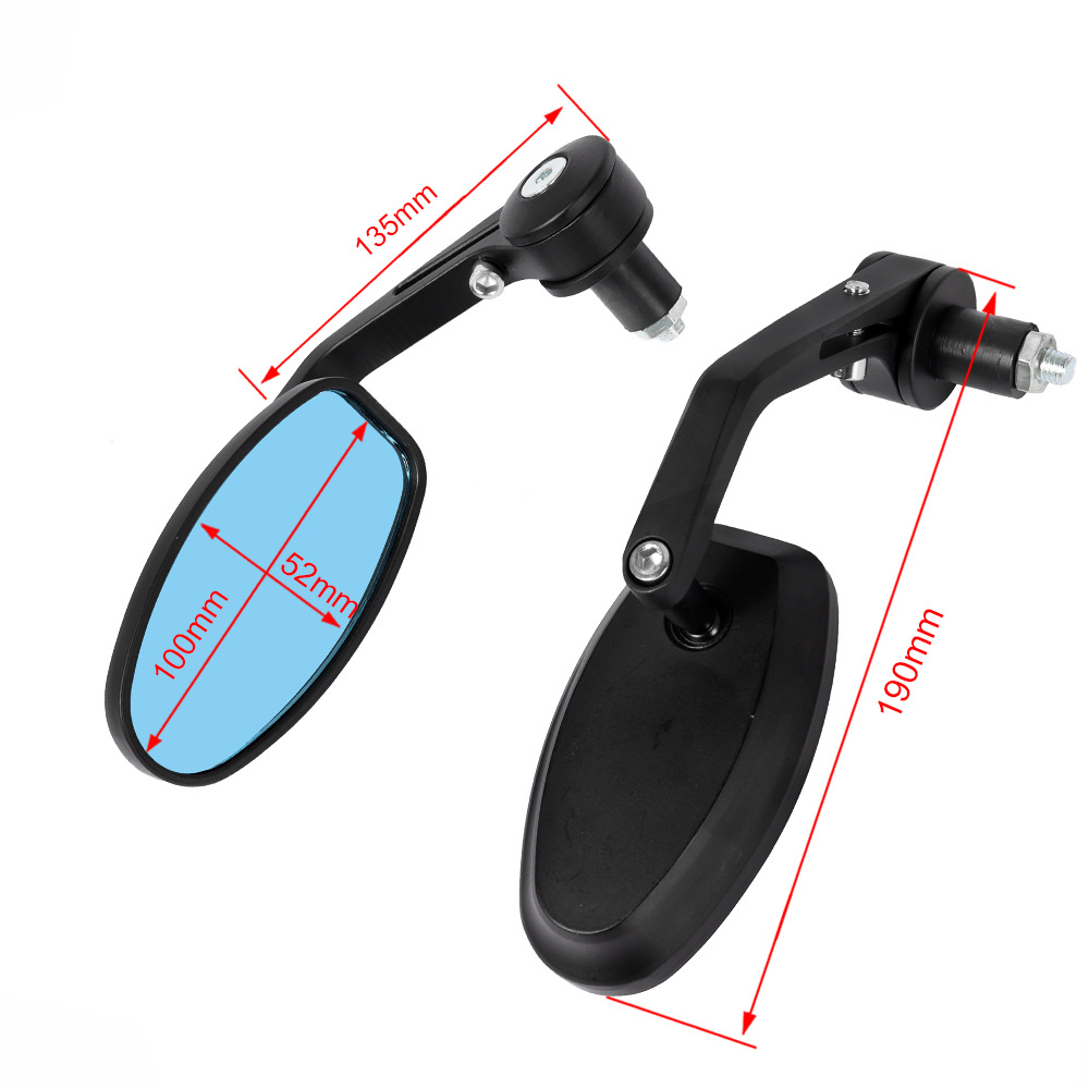 Motorcycle electric car rearview mirror handlebar folding mirror handle cover plug reflector rearview mirror rotatable blue mirror