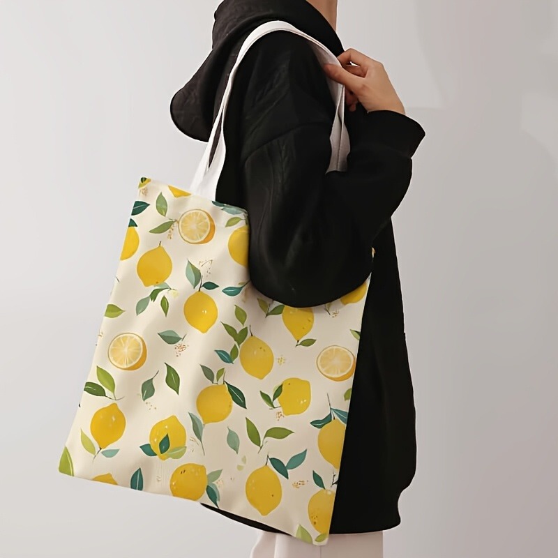 Shein Amazon Temu Hand-Painted Fresh Fruit Lemon Tote Bag Canvas Bag Women's Shoulder Bag Canvas Bag Shein Amazon Temu Hand-Painted Fresh Fruit Lemon Tote Bag Canvas Bag Women's Shoulder Bag Canvas Bag