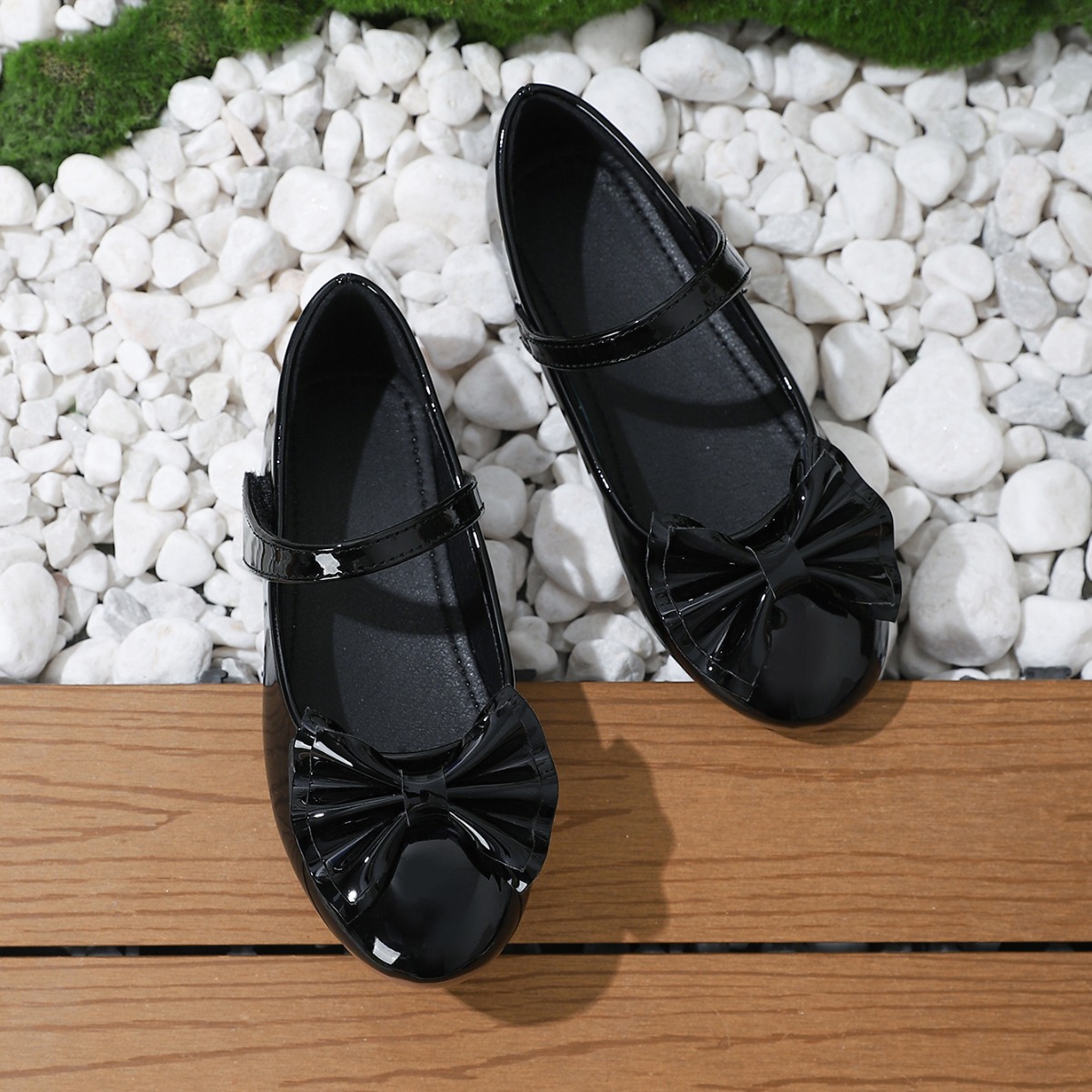 Cross-border Girls Small Leather Shoes Children's Flat Bean Shoes Girls Shoes Summer Princess Shoes Baby Girls Black Single Shoes