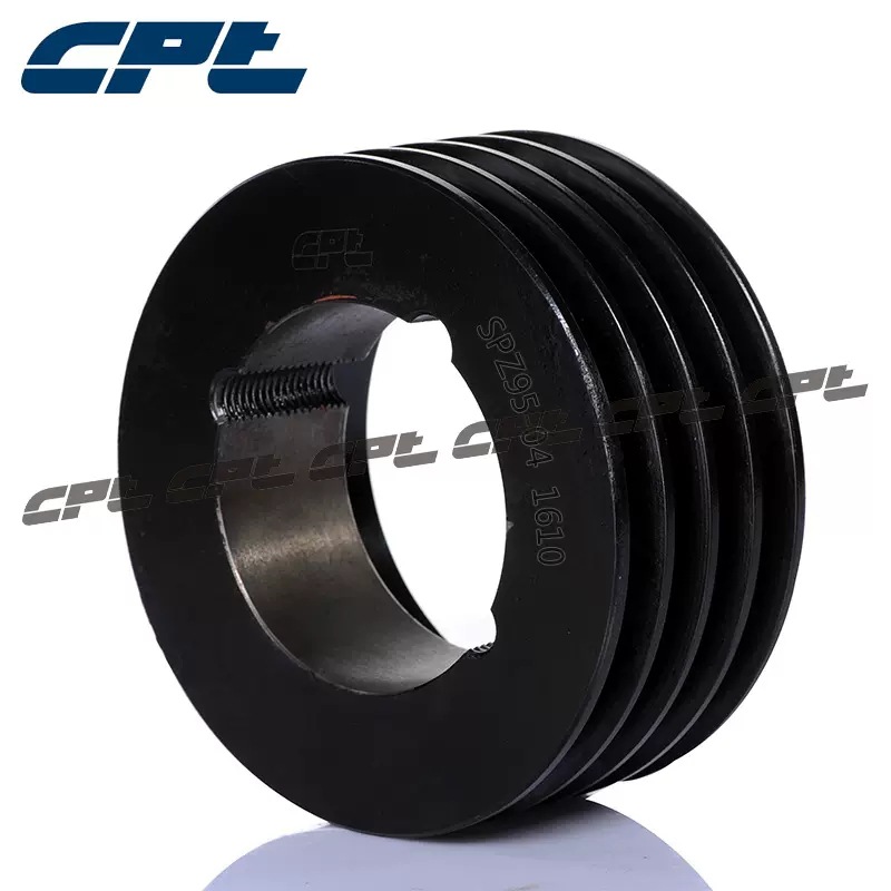 CPT 欧标皮带轮SPZ95-04-1610四槽节径95适配锥套1610铸铁皮带轮