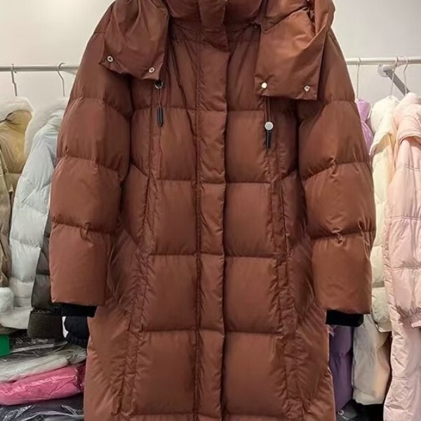 Korean New Style down Jacket for Women 2025 New Fashion Long Ankle-Length Thickeneded Warm White Duck down Jacket over the Knee