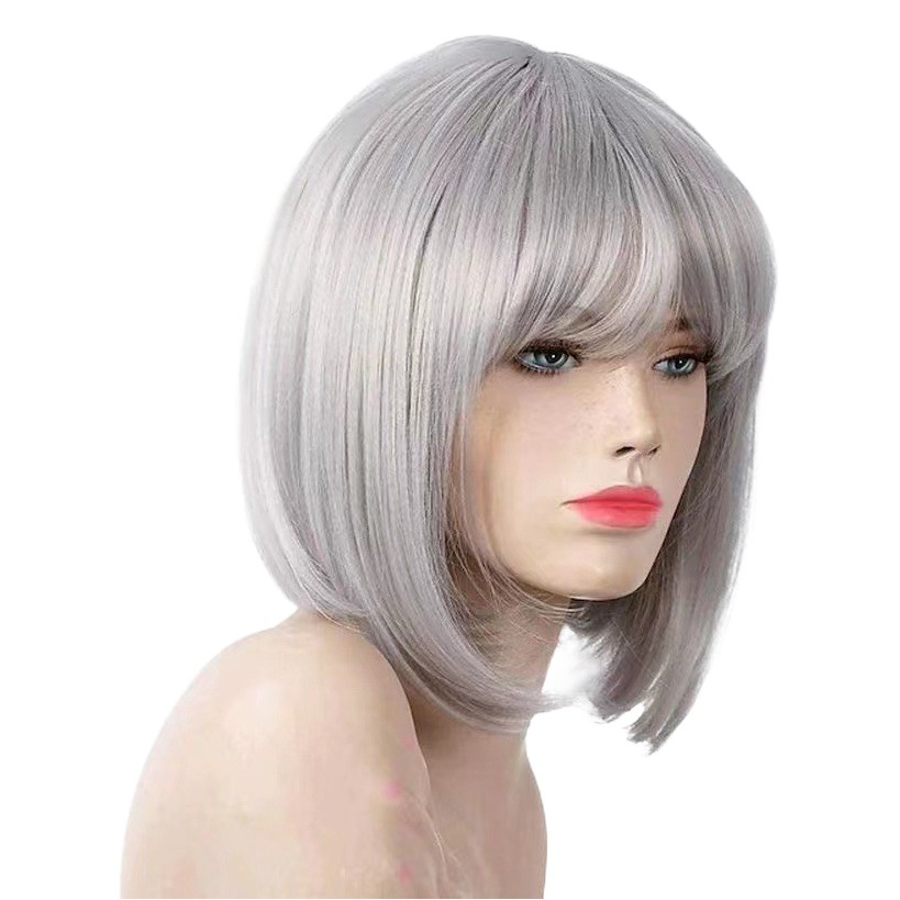 Peluca europea y americana chica de pelo corto Bobo cabeza estudiante cara redonda Linda celebridad de Internet personalidad clavícula hebilla interior cubierta del pelo