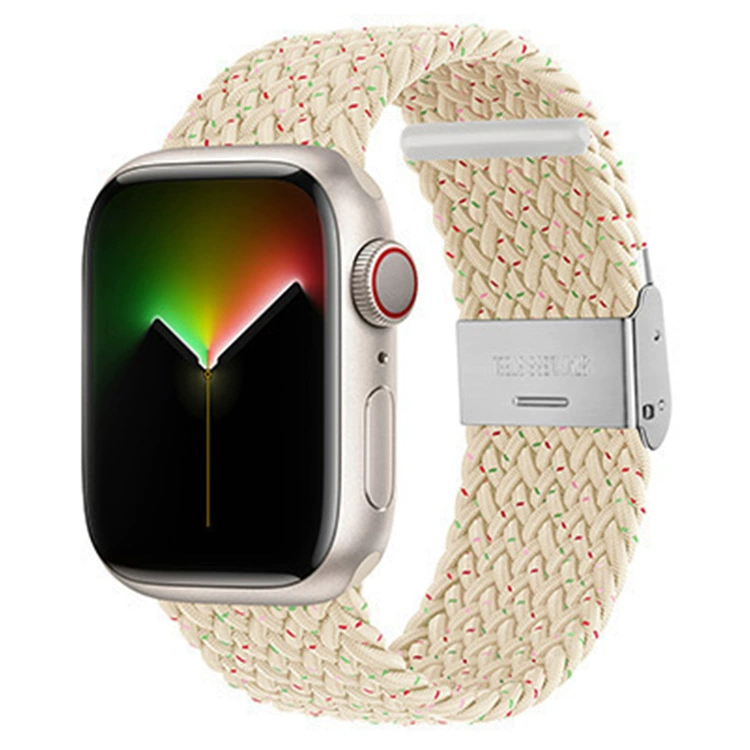 Совместимо с Apple Watch 5-6-7-8-9-10 поколения Snap-on нейлоновый плетёный ремешок iWatch S10 регулируемый браслет
