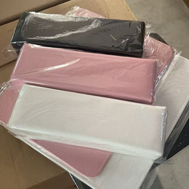 Uña almohada de mano conjunto de almohadilla de mano conjunto completo red japonesa PU cuero rectangular estampado litchi lavable almohadilla de herramientas