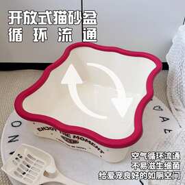 猫砂盆加厚大号宠物用品猫厕所防外溅可爱新款半封闭盆批发