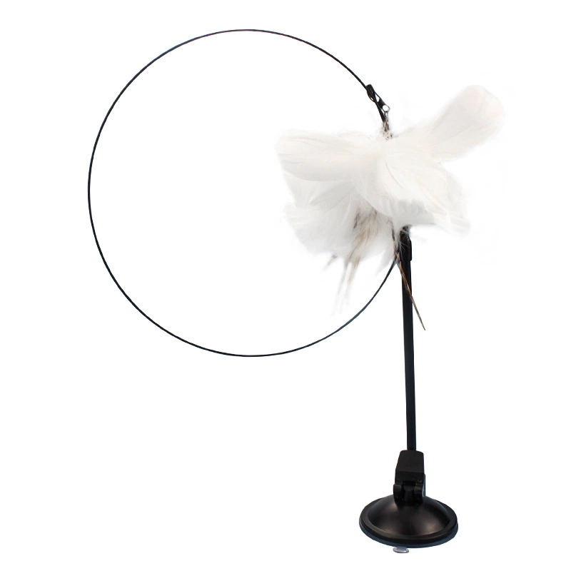 Cat teasing cat stick feathers with bell new suction cup into a kittens steel filament lazy self -hi cat toy teasing cat stick 6