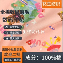 斜纹磨毛数码印花布料全棉数码印花布料   连衣裙T恤衬衫服装面料