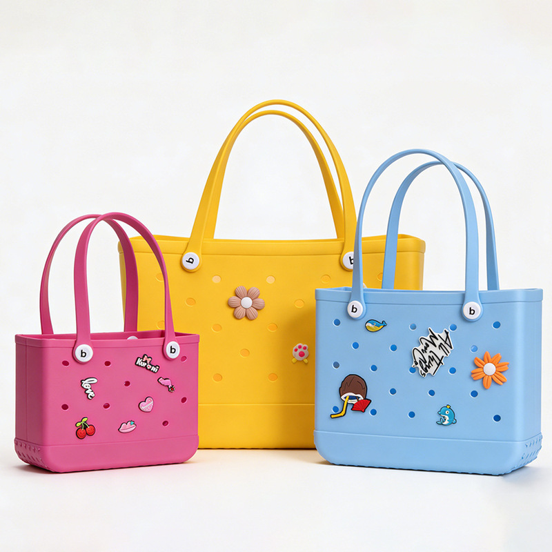 Hot-Selling Women's Eva Beach Bag for Export, Diy-Friendly, Large Capacity, Practical Tote Bag, Perforated Bag, Korean Niche Style Hot-Selling Women's Eva Beach Bag for Export, Diy-Friendly, Large Capacity, Practical Tote Bag, Perforated Bag, Korean Niche Style