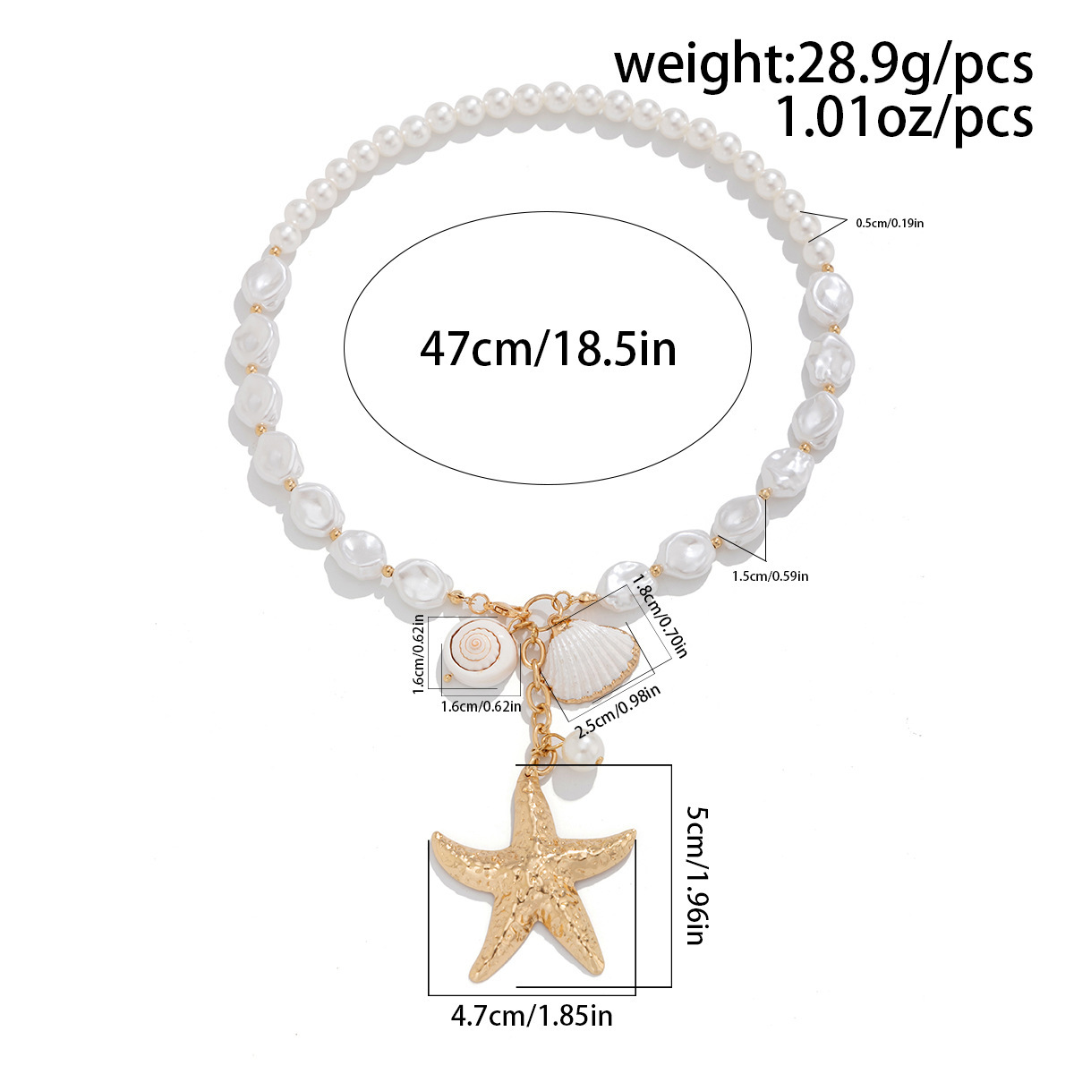 29g Weight Imitation Pearl Pendant Material Layered Necklaces Classification Alloy, Iron, Copper Chain Material 1 Piece Quantity Beach, Tea Party Occasion Imitation Pearl, Alloy, Copper Material Scallop, Starfish Pattern Women's Gender Beaded, Plating Design Elegant, Marine Style, Streetwear Style Elegant Marine Style Streetwear Scallop Starfish Imitation Pearl Alloy Copper Wholesale Layered Necklaces 10