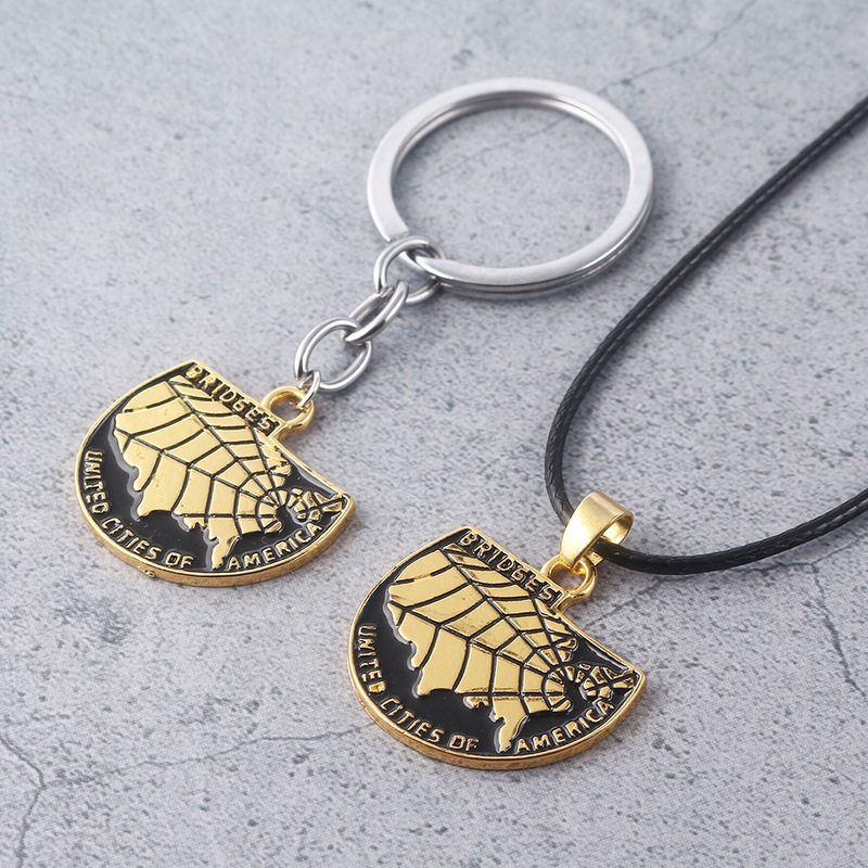 Game Merchandise Death Stranding Keychain, Usa Map Necklace Pendant, Exquisite Accessories, Direct Sales from the Manufacturer