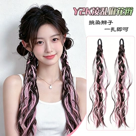 假发马尾;假发长卷发;长直发假发
