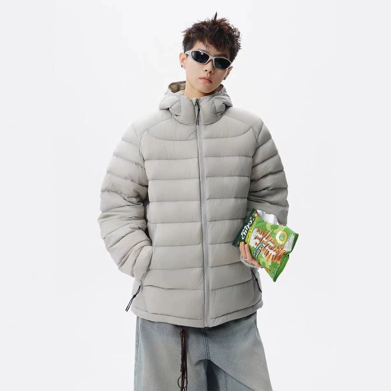 Puff Ribs Soft Hooded down Jacket Women's Short 25 Autumn and Winter New White Duck down Lightweight Slim Fit Warm Jacket Puff Ribs Soft Hooded down Jacket Women's Short 25 Autumn and Winter New White Duck down Lightweight Slim Fit Warm Jacket