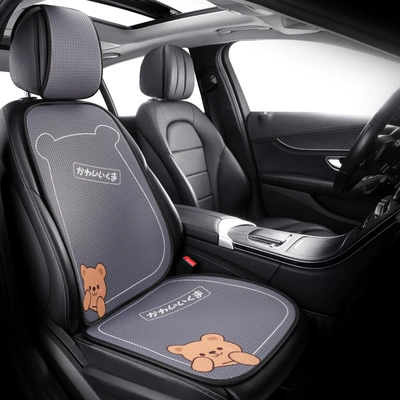 Seat cushion, seat cover: Cartoon Hat Bear Ice - winnie-the-pooh-gray-front-seat-backrest