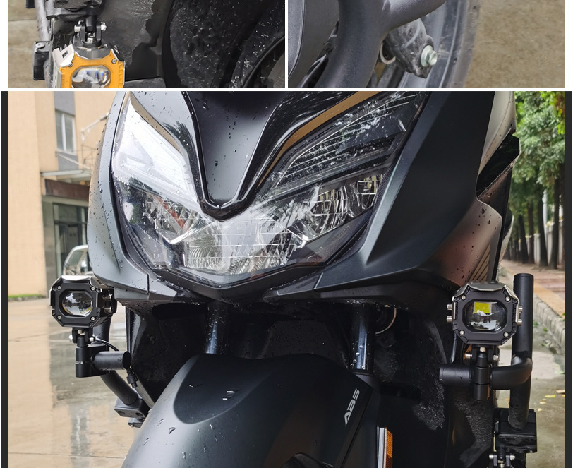 MT50 motorcycle LED laser spotlight, high-brightness electric vehicle bulb, matrix high-low beam headlight, strobe bulb