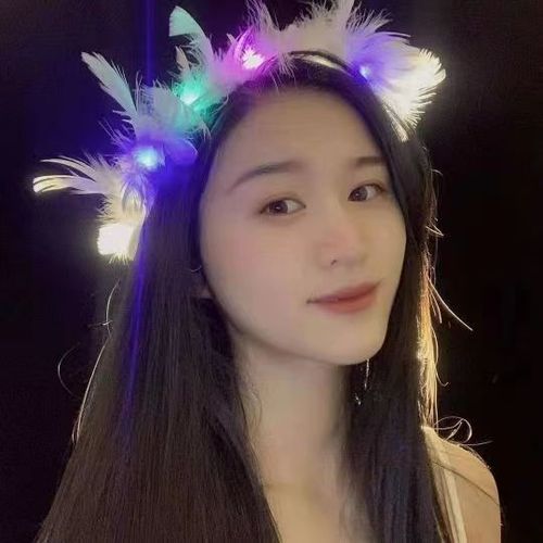 Cross-border Super Fairy Flower Ring Feather Shining High-Light Tourist Attraction Bar Stalls Small Gifts Glowing Toys