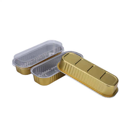 Grilled durian aluminum foil lunch box gold disposable tin foil box rectangular packaging box barbecue commercial household baking bowl