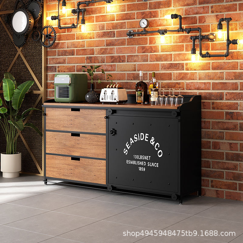LOFT Vintage Sideboard Industrial Style Locker Household Commercial Italian American Style Dining Table Restaurant Dining Cabinet Tea Cabinet