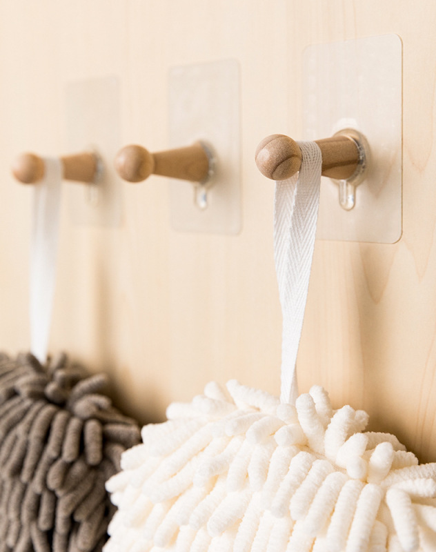 Hook strong adhesive sticker wall hanging kitchen wooden simple hook seamless paste behind the door punch-free sticky hook Hook strong adhesive sticker wall hanging kitchen wooden simple hook seamless paste behind the door punch-free sticky hook