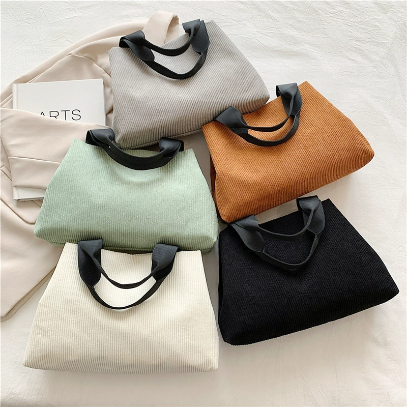 Большая емкость вельветовая сумка сплошная цветная бархатная сумка модная ниша новая сумка для пригородных тканей легкая сумка для женщин