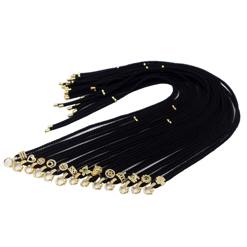 Adjustable Color Preservation Copper Universal Pendant Necklace Cord Jade High-Quality Pendant Gold Plated Buddha Amulet Sweater Chain Wholesale