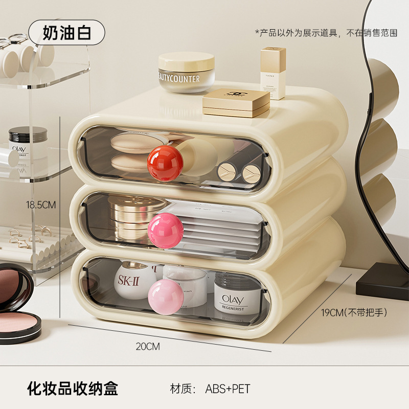 化粧品収納ボックス家庭用ドレッサー高級感大容量口紅スキンケア多機能棚|undefined