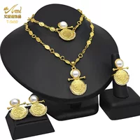 П pendant для невесты из жемчуга, аксессуар, монеты, набор, ювелирные изделия, оптом, 24 карата