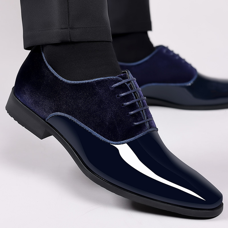 Men's formal business leather shoes lightweight trendy men's shoes low-top British pointed toe in stock wedding bridegroom shoes
