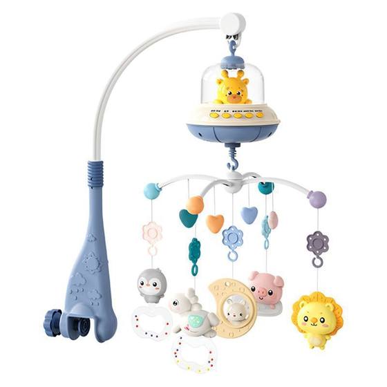 Baby Toy Newborn Hanging Bed Bell 0-6 Month Turning Light Music Bedside Bell Puzzle Comfort Rattle