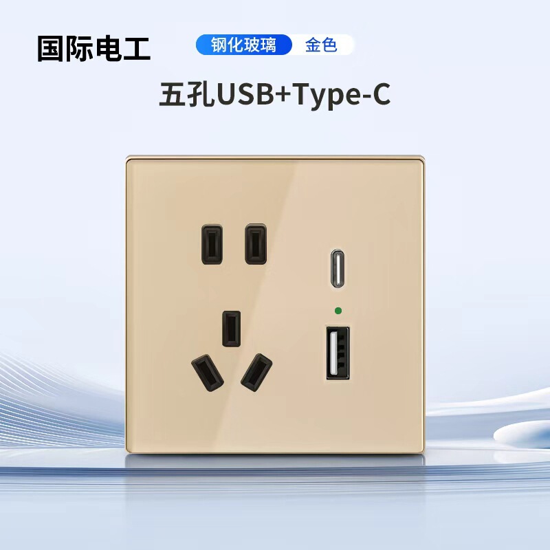 インターナショナルエレクトロニクス ガラストグル ゴールド インジケーター付き LED 大型パネル プラグイン 1 オン 5 5 穴スイッチ 電源オフプラグ|undefined