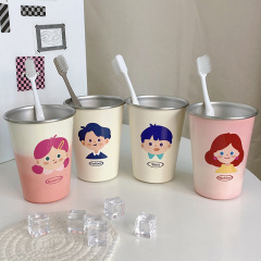 変色かわいい嗽カップ304ステンレス家庭用歯ブラシカップ児童高颜値寮洗面カップカップル
