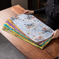 Wholesale New Chinese Zen Print Tea Set High-end Waterproof National Style Tablecloth Dry Pour Pads Luxury Table Flag Tea Tray Mat