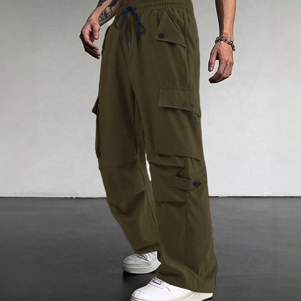 Función transfronteriza paracaídas americano pantalones de caída para hombres caño amplio piernas rectas secado rápido pantalones casuales para hombres