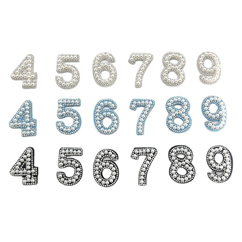 Nuevo no tejido perla digital pegatinas de perforación caliente accesorios de ropa pegatinas de perforación joyas de perforación decoración diy pegatinas de letras
