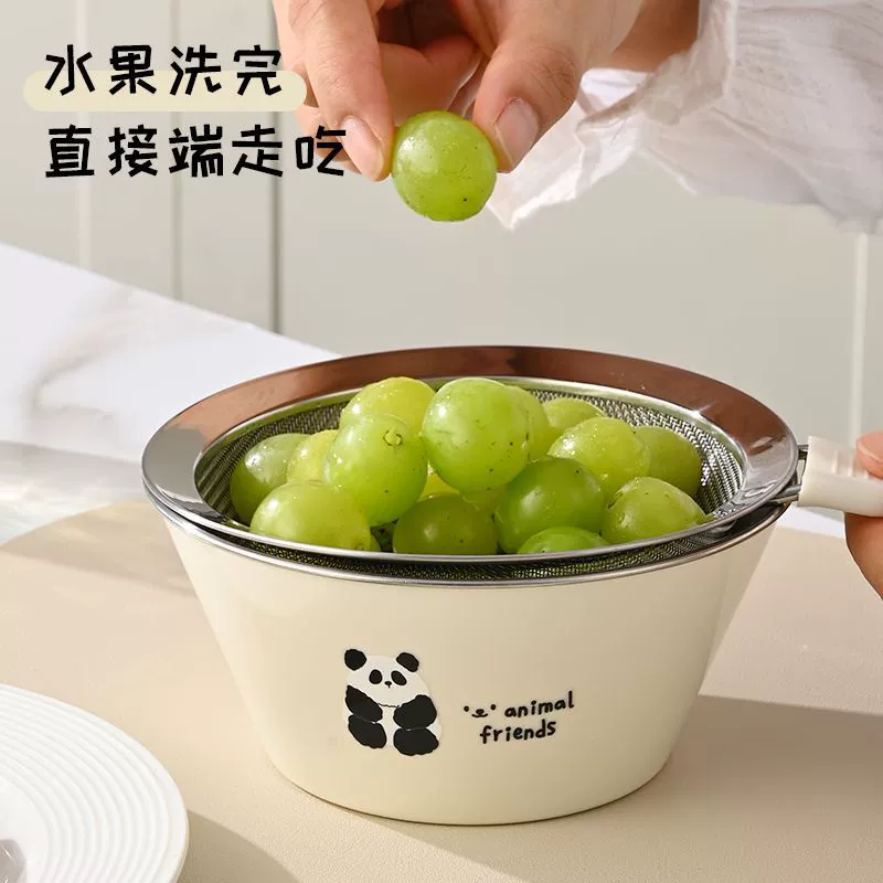 Двухслойная раковина для мытья овощей, сливная корзина из нержавеющей стали 304L, тарелка для фруктов, новый бытовой фильтр для мытья фруктов, фильтр для воды, миска для приготовления пищи