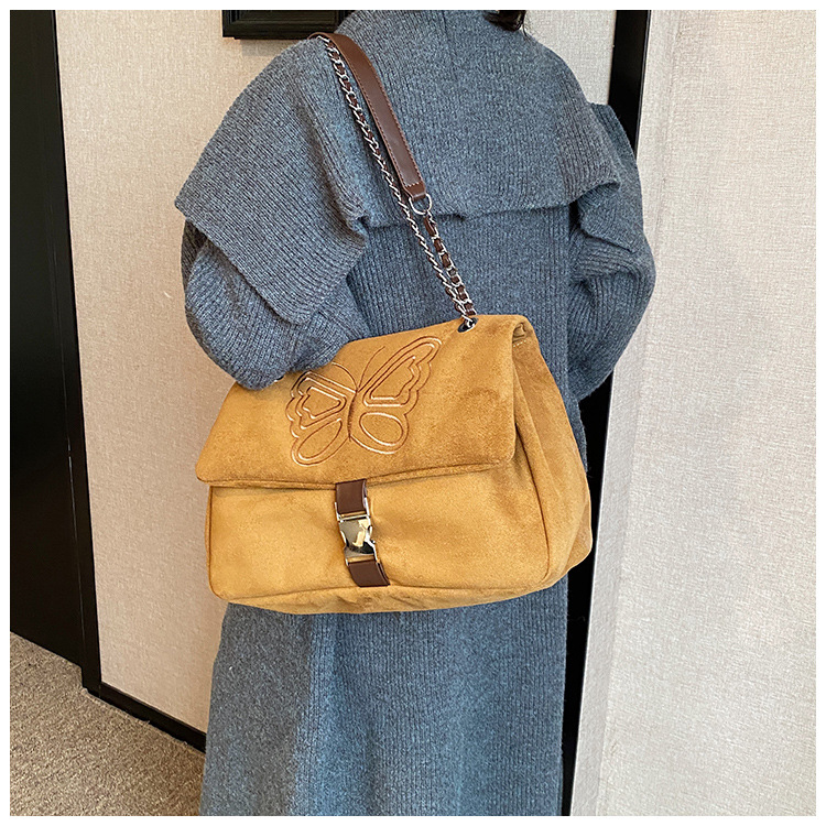 Nuova borsa a tracolla con catena monospalla di grande capacità, borsa da donna, borsa a tracolla con farfalla ricamata, borsa Maillard_voghion.com