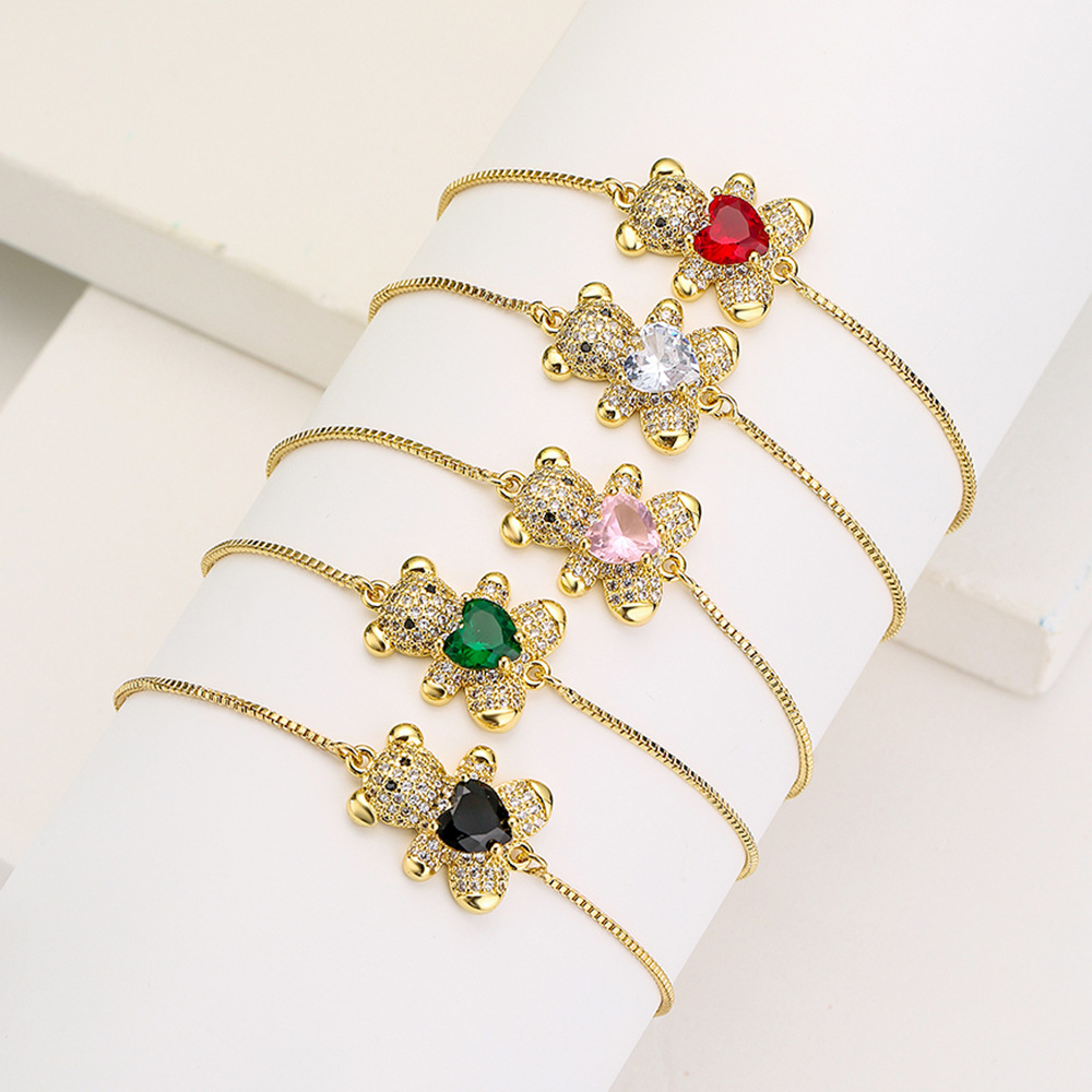 Bear Pattern Women'S Gender Bear Copper Cute Fashion Bracelets