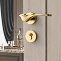 欧式小鸟门锁室内金色分体门锁卧室木门锁现代轻奢静音磁吸房门锁