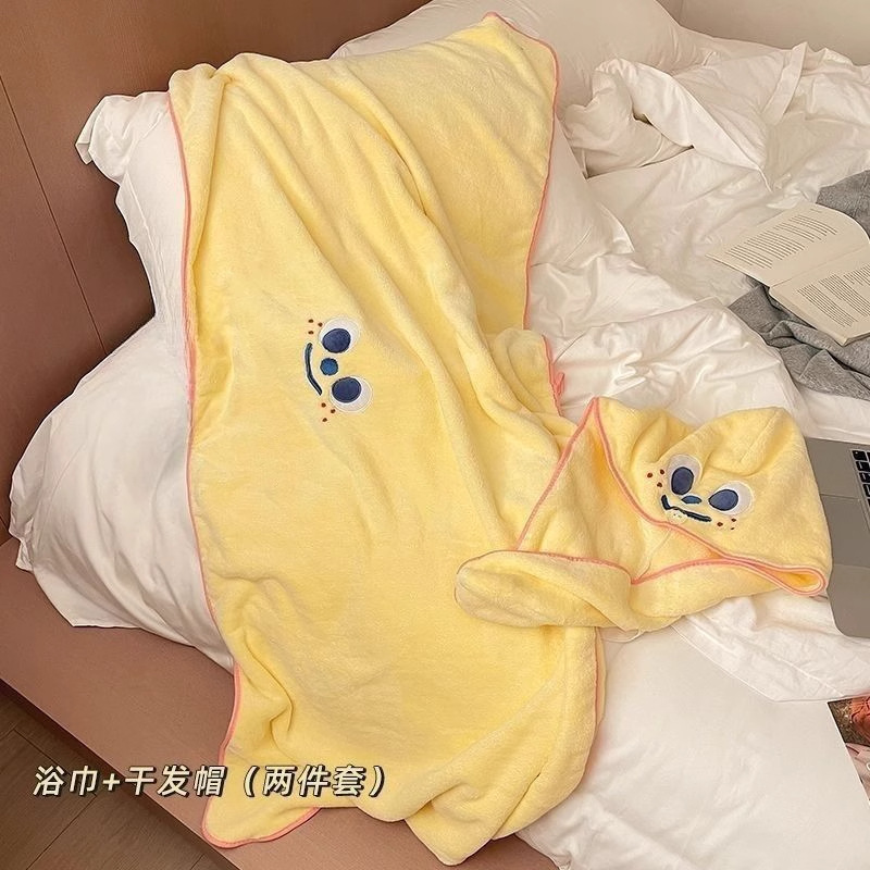 かわいいバスタオル、バスローブ、ウェアラブル速乾バススカート、女性用全身ラップ、家庭用タオル、ヘアドライキャップ、寮3点セット|undefined