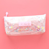 Neon stationery, transparent nail sequins, pencil case for pencils for elementary school students, Japanese and Korean