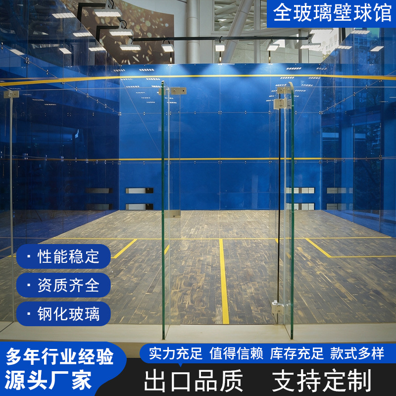 全景加厚钢化玻璃壁球馆源头工厂供应WSF标准单打双打壁球场全套产品实拍图