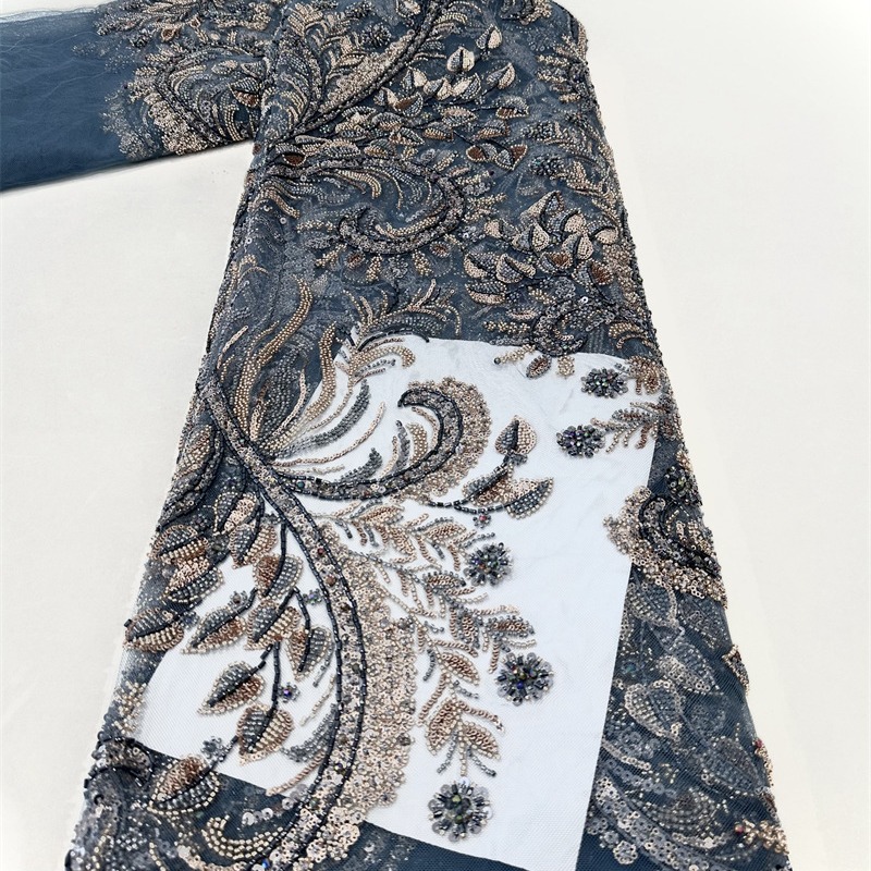 Tejido de bordado de encaje de tubo de sequilla comercio exterior transfronterizo spot vestido de boda vestido de noche vestido de mujer tela