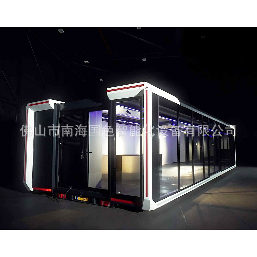 Guangdong Creative Development Box Sala de exposiciones Tienda Contenedor plegable de dos alas Sala móvil Hotel móvil Caja de embalaje Casa
