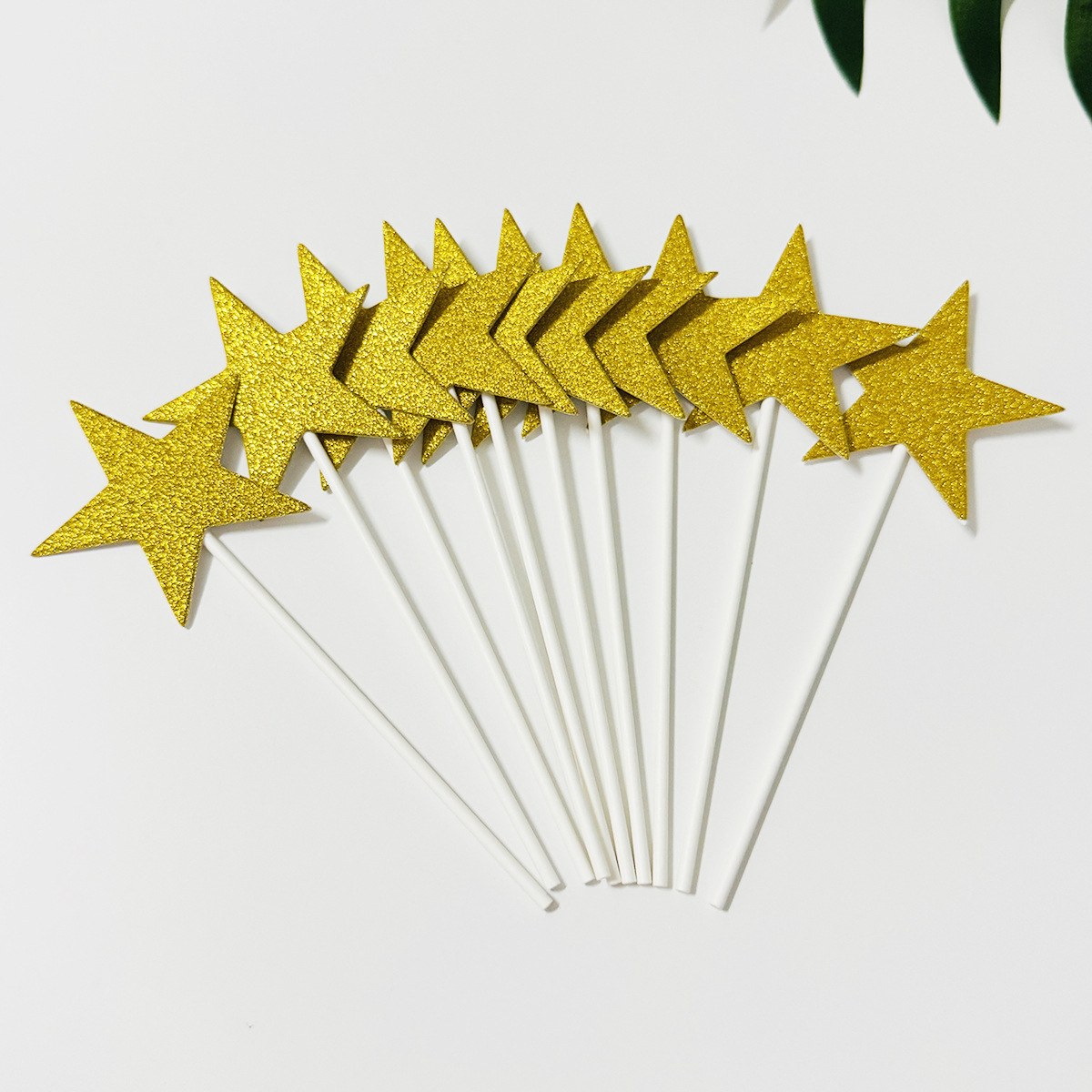 Fabricantes al por mayor decoración creativa de pasteles de fiesta, polvo de brillo, firma de estrella de cinco puntas, etiqueta de decoración de postres, venta caliente transfronteriza