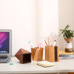 Wooden Creative Desk Organizer Pen Holder Office Student Stationery Pen Box Wooden Pen Stand Desk Organizer Box