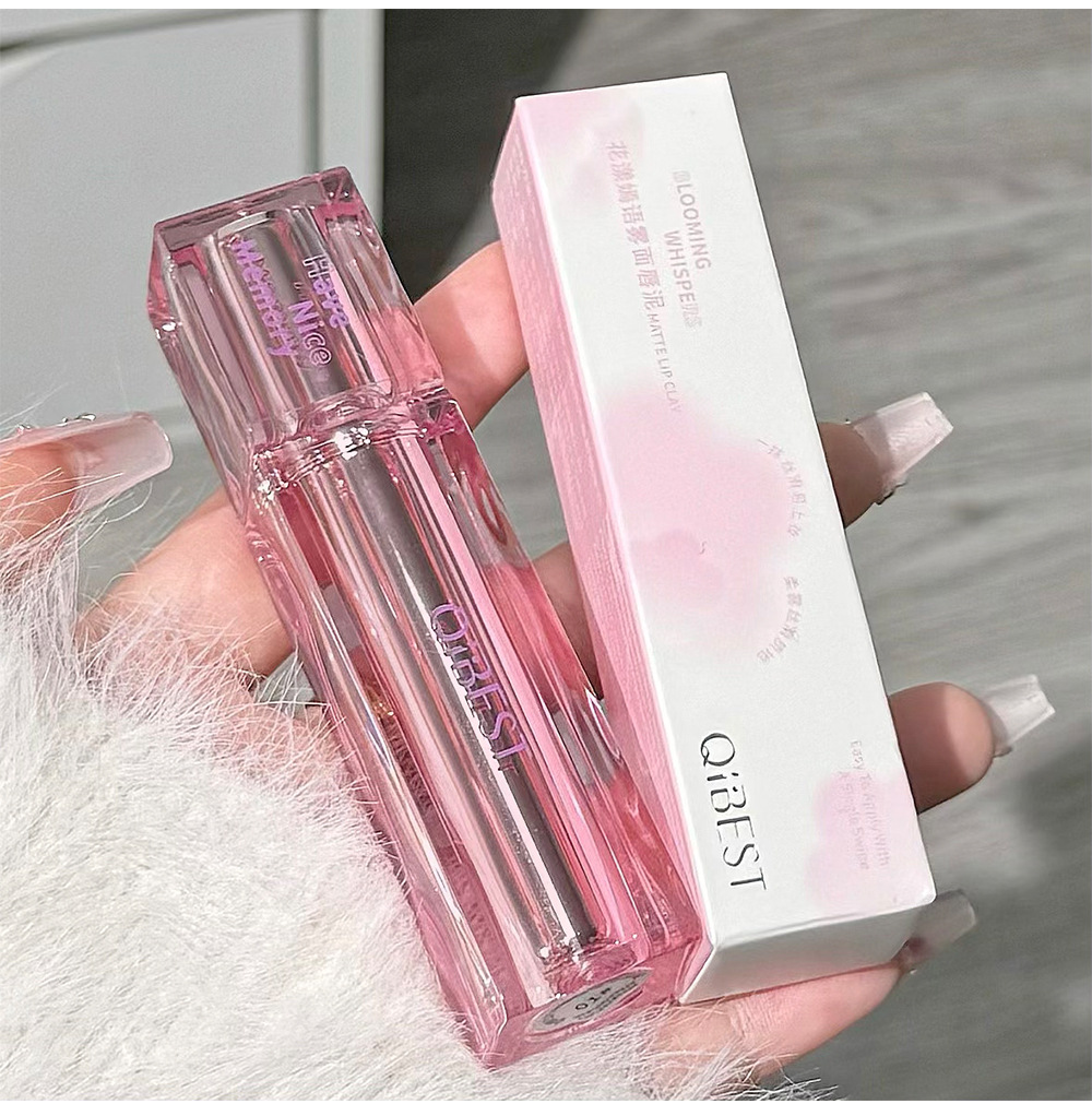 Flower Language Matte Lip Mud Pink Girl Spring and Summer Pale Complexion Fair Student Four-color Light Series Wholesale in stock undefined