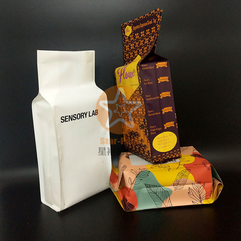 精美彩印咖啡铝箔袋 1千克哑光磨砂带气阀纸塑复合牛皮纸咖啡袋