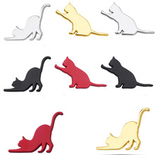 跨境猫咪金属车贴创意可爱3立体防水防晒防绣汽车外观个性化改装