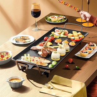 Household Electric Barbecue Grill Smokeless Meat Skewer Machine Korean Electric Grill Non-Stick Teppanyaki Grill Multifunctional Fish Grill
