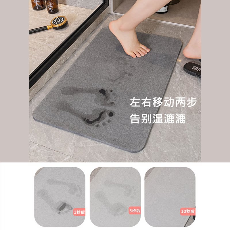 New Cartoon Pattern Diatomaceous Earth Entrance Door Mat, Non-Slip and Dirt-Resistant, Absorbent Mat for Bathroom and Restroom