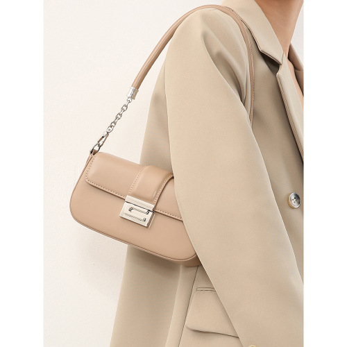 Small bag 2024 new high-end niche harmonica chain small square bag baguette armpit bag women's shoulder crossbody bag